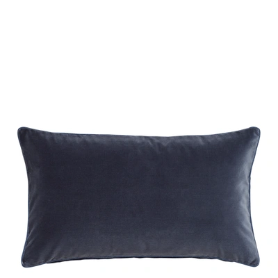 Oka Plain Velvet Pillow Cover - Sapphire