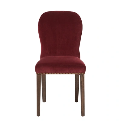 Oka Stafford Velvet Dining Chair - Rioja