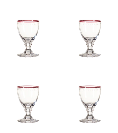 Oka Adam Lippes Set Of Four Coquille Small Crystal Wine Glasses - Clear
