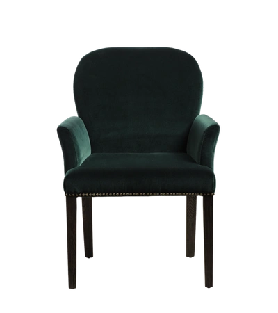 Oka Stafford Dining Chair With Arms - Midnight Green