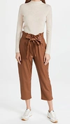 Commando Faux Leather Paperbag Trousers - Cocoa