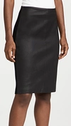 Theory Womens Faux Leather Midi Pencil Skirt