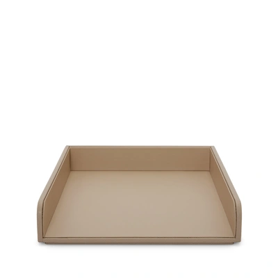 Smythson A4 Paper Tray In Panama In Sandstone