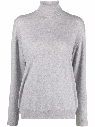 Brunello Cucinelli Roll Neck Cashmere Jumper In Grey