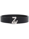 Zadig & Voltaire Crystal-embellished Leather Belt In Black