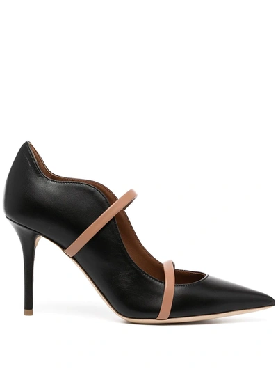 Malone Souliers Front Strap Pumps In Black