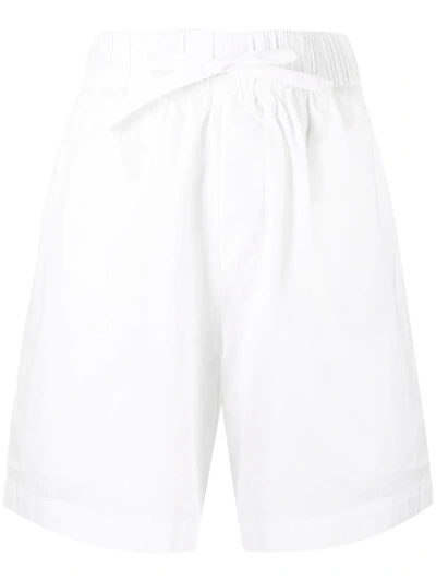 Tekla Poplin Drawstring Pajama Shorts In White