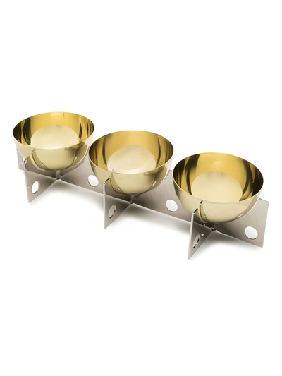 Jonathan Adler Gold And Silver Tone Berlin Petite Serving Bowls In Neutrals