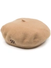 ROKH EMBROIDERED-LOGO WOOL BERET