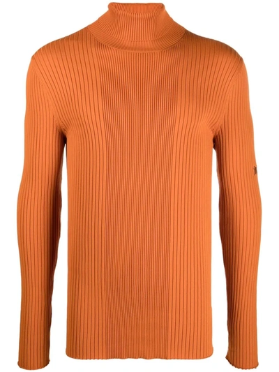 Martine Rose Ribbed-knit Turtleneck Jumper In Orange