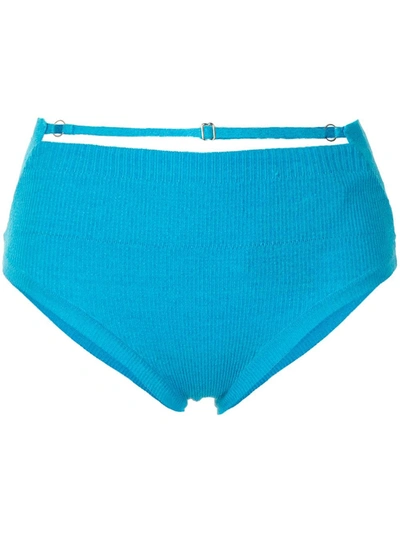 Jacquemus La Culotte Picchu Knitted Briefs In Blue
