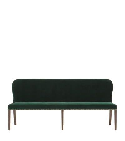 Oka Stafford Velvet Dining Bench - Midnight Green | ModeSens