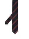 LARDINI 条纹斜纹布领带