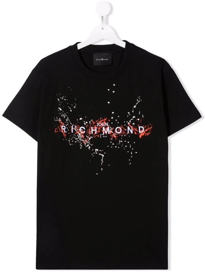 John Richmond Junior Kids' Logo-print T-shirt In Black