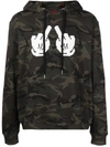 Mostly Heard Rarely Seen 8-bit Double F-print Cotton Hoodie In Grün