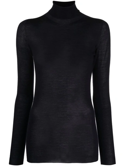 Fabiana Filippi Fine-knit Roll-neck Jumper In Black