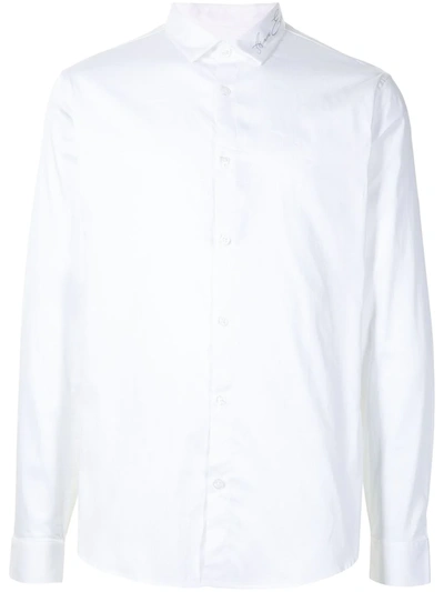 Armani Exchange Flannel Button-down Shirt In White
