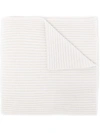 N•peal Short Rib-knit Scarf In Grey