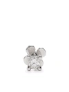 WHITE BIRD 18KT AND 14KT WHITE GOLD PRINCESS DIAMOND STUD EARRING