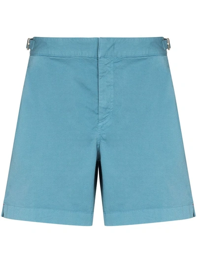 Orlebar Brown Bulldog Cotton-blend Twill Straight-leg Shorts In Blue