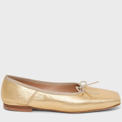 Mansur Gavriel Women's Square Toe Ballet Flats In Gold