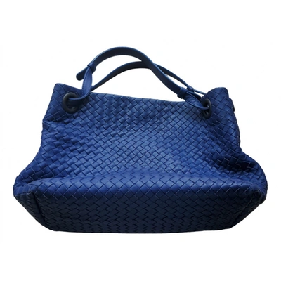 Pre-owned Bottega Veneta Garda Leather Handbag In Blue