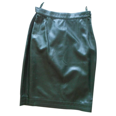 Pre-owned Saint Laurent Leather Skirt In Green