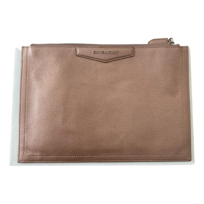 Pre-owned Givenchy Antigona Leather Clutch Bag In Pink