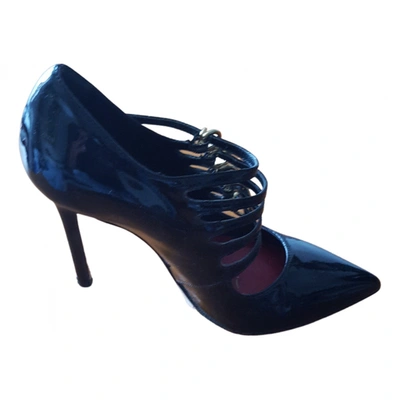 Pre-owned Mangano Patent Leather Heels In Black