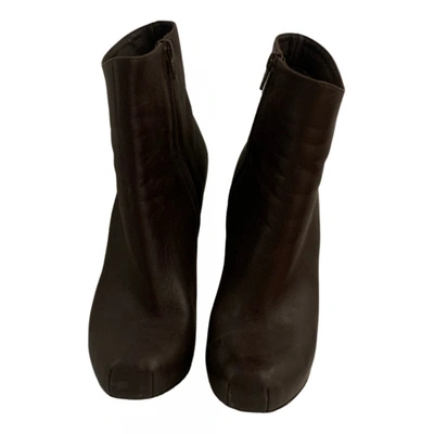 Pre-owned Nicholas Kirkwood Leather Ankle Boots In Brown