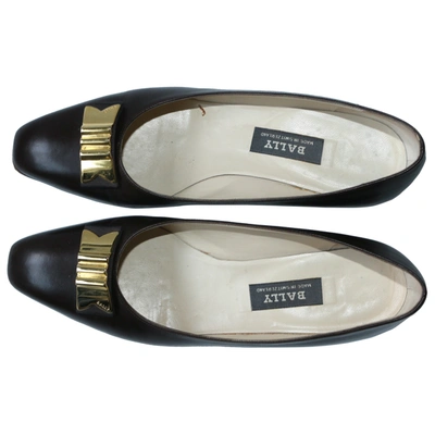 Pre-owned Bally Leather Ballet Flats In Brown