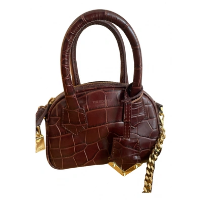 Pre-owned The Kooples Irina Leather Crossbody Bag In Burgundy