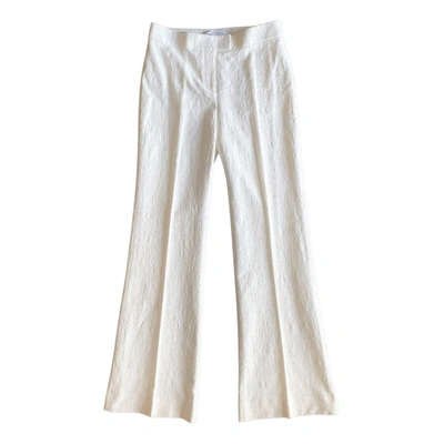Pre-owned Diane Von Furstenberg Large Pants In White