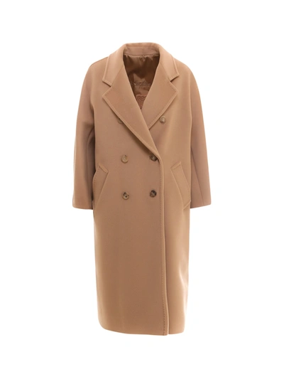 Max Mara Reversible Icon Double Breasted Coat In Brown