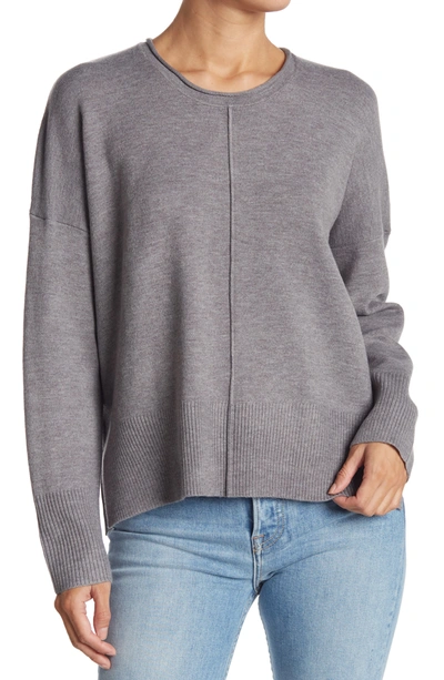 French Connection Scoop Neck Long Sleeve Sweater In Grey Mel
