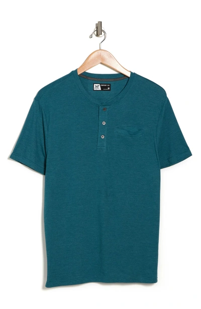 X-ray Pocket Henley Shirt In Teal