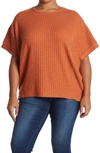 Melloday Dolman Sleeve Ribbed Knit Top In Rust