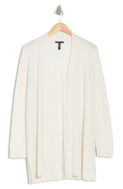 Eileen Fisher Merino Straight Long Cardigan In Ivory