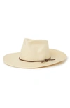 Brixton Wesley Packable Straw Fedora In Tan