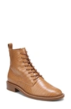 Vince Cabria Lace Up Boots In Tan Croc