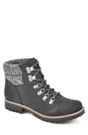 Cliffs By White Mountain Pathfield Knit Collar Lace-up Boot In Black/ Fabric