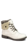 Cliffs By White Mountain Duena Faux Shearling Lined Lace-up Boot In Winter White/ Burn/ Fa