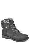 Cliffs By White Mountain Duena Faux Shearling Lined Lace-up Boot In Black/ Fabric/ Fleece