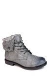 Cliffs By White Mountain Duena Faux Shearling Lined Lace-up Boot In Light Gray
