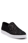 Robert Graham Athiri Paisley Leather Slip-on Sneaker In Black