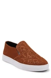 Robert Graham Athiri Paisley Leather Slip-on Sneaker In Cognac