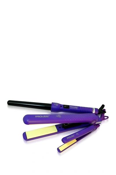 Proliss The Elite Collection: 3-piece Flat Iron And Curling Wand Set In Purple