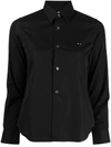 Comme Des Garçons Play Play-logo Longsleeved Shirt In Schwarz