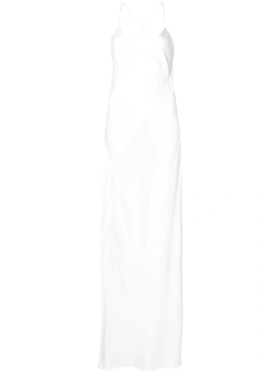 Michelle Mason Open-back Silk Gown In White