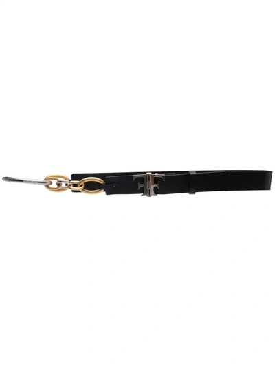 Pre-owned Gianfranco Ferre 2000s Ff Hinge Fastening Leather Belt In Black